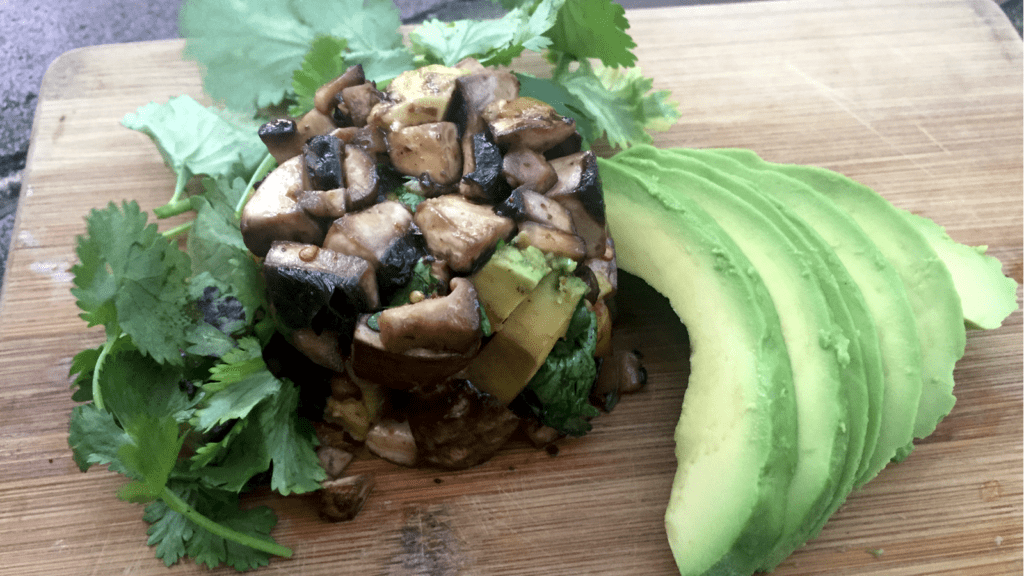 Hawaiian Style Portobello Mushroom Poke (Raw Marinated Mushroom Salad)